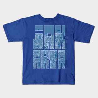 Jakarta, Indonesia City Map Typography - Blueprint Kids T-Shirt